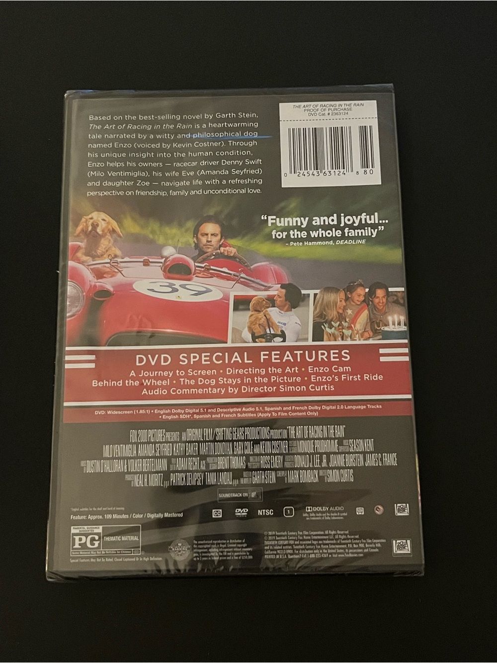 The Art of Racing in the Rain DVD | Factory Sealed | Family Drama - Picture 2 of 2